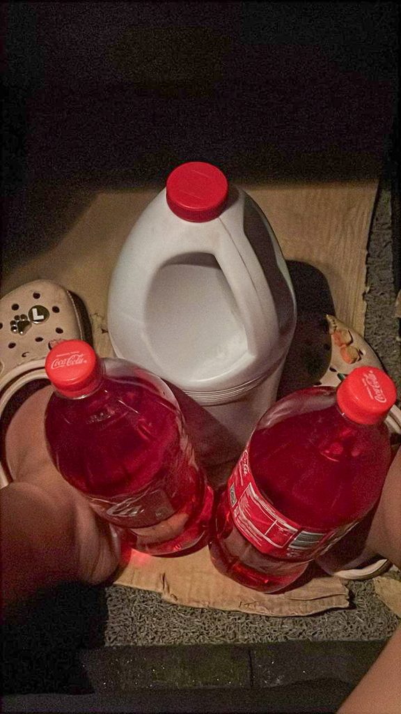 How Siargaonons store gasoline: in Coke bottles